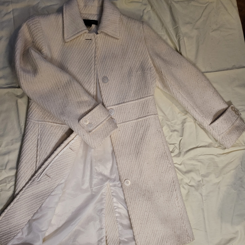 NY&Co peacoat white, wool